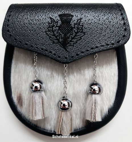 Kinder Sporran,Thistle, 3 Tassels, 13 cm